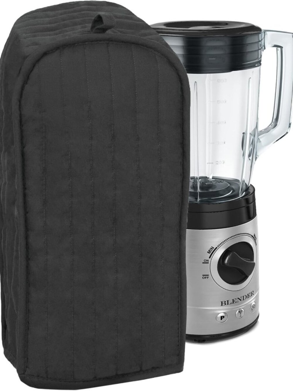 Stylish Black Quilted Blender Cover | Durable Solid Color Kitchen Accessory